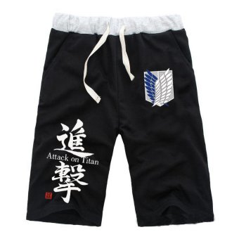 Anime Attack On Titan Short Pants Trousers AOT Unisex Casual Cosplay(Blue) (Intl)  