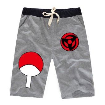 Anime Naruto Short Pants Trousers Village Leaf Unisex Casual Cosplay(Gray) (Intl)  