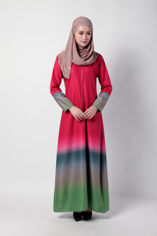 "''""''''ANNEYEP Women''''s Long Sleeve Color Washlight Chiffon Muslim Dress (Rose)''''""''"' - intl  