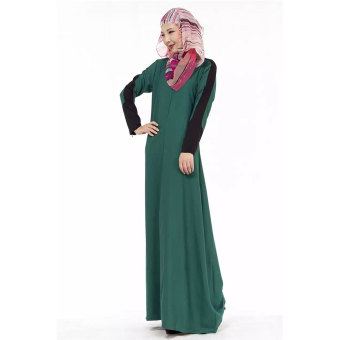 Aooluo 2016 The new loose women's clothing The hui nationality women's dress Long sleeve Sunday best (Green) - intl  
