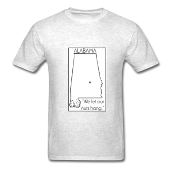 AOSEN FASHION Creative Men's Alabama Motto T-Shirts Light Oxford  