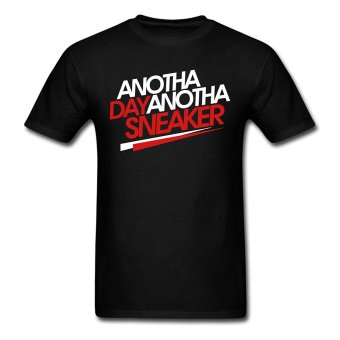 AOSEN FASHION Creative Men's Anotha Day Anotha Sneaker T-Shirts Black  