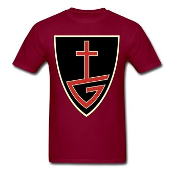 AOSEN FASHION Creative Men's Gospel Music T-Shirts Burgundy  