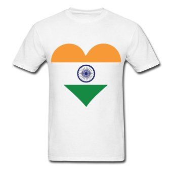 AOSEN FASHION Creative Men's Heart India T-Shirts White  