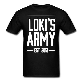 AOSEN FASHION Creative Men's Loki's army T-Shirts Black  