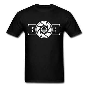 AOSEN FASHION Custom Printed Men's Camera Viewfinder T-Shirts Black  