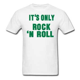 AOSEN FASHION Customize Men's Its Only Rock N Roll T-Shirts White  