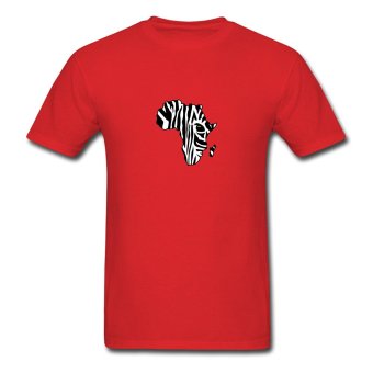 AOSEN FASHION Designed Men's Africa Zebra T-Shirts Red - intl  