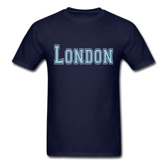 AOSEN FASHION Designed Men's London City T-Shirts Navy  