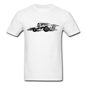 AOSEN FASHION Fashion Men's Car Racer T-Shirts White  