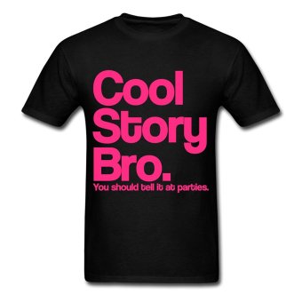 AOSEN FASHION Fashion Men's Cool Story Bro T-Shirts Black  