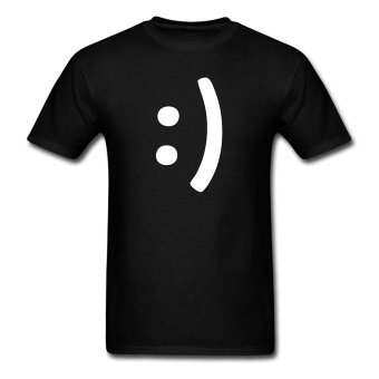 AOSEN FASHION Fashion Men's Smile Tee T-Shirts Black  