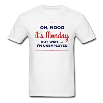 AOSEN FASHION Men's Its Monday T-Shirts White  