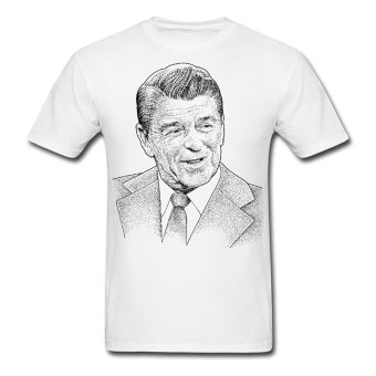 AOSEN FASHION Personalize Men's Ronald Reagan T-Shirts White  