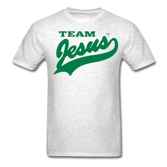 AOSEN FASHION Personalize Men's Team Jesus T-Shirts Light Oxford  