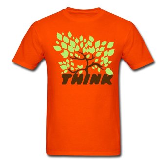 AOSEN FASHION Personalize Men's Think With A Beautiful Tree Leaves T-Shirts Orange  