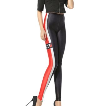 AOXINDA New Printed Fashionable Women's Personalized Digital Printed Leggings Pencil Tight Pants  