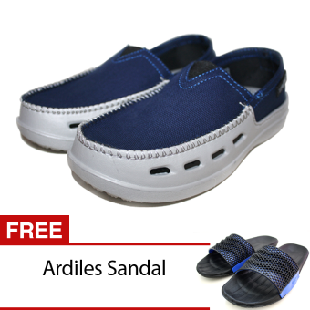 Ardiles Slip On Dante - Biru (Ukuran 39-43) + Ardiles Sandal  