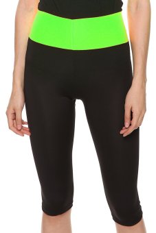 Astar Ladies Women Casual Cropped Slim Yoga Pants Leggings Green  