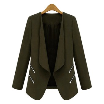 Astar Long Sleeve Women Slim Casual Coat Suit Blazer ( Army Green )  