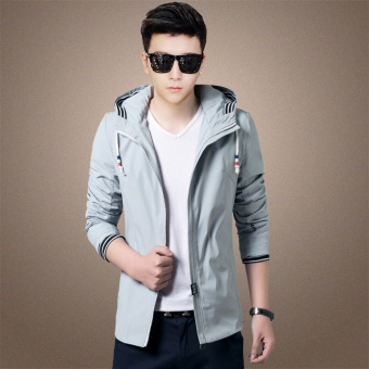 Athletic Jackets With Solid Grey - INTL  