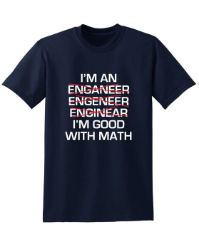 AVEYRONA I'm An Engineer. I'm Good At Math Short sleeve Funny T-Shirt Navy blue  