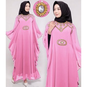 Ayako Fashion Dress Muslim Maxi Kaftan Syahrini 2017 - (Pink)  