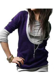 AZONE Hoodie Long T-shirt (Purple) - intl  