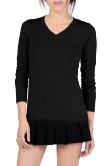 Azone V-Neck Fitted Plain T-Shirt (Black)   