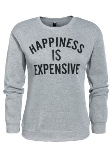 Azone Women Fashion Casual Long Sleeve Letter Print Sweats Pullover Sweatshirt (Grey) - intl  