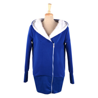 AZONE Women Hoodie Jacket Coat Warm Outerwear Hooded Zip (Dark Blue) (Intl) - intl  