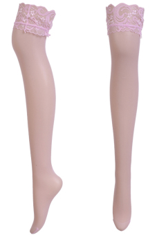 AZONE Women Lace Decoration Long Knee Thigh High Boot Tights Pink - intl  
