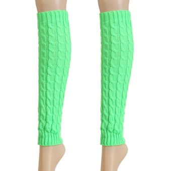 Azone Womens Knitted Knit Dance Leg Warmers Socks Stocking Legging Boot Covers (Green)  