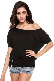 Azone Women's Off Shoulder Blouses Shirt (Black)   