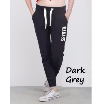 Azure Fashion Jogger BadAss - Dark Grey | Jogger Wanita | Celana Training Wanita | Celana Wanita  