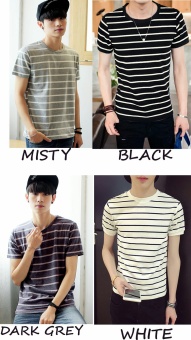 Azure Fashion Oneck Striped Tshirt Man - Misty  