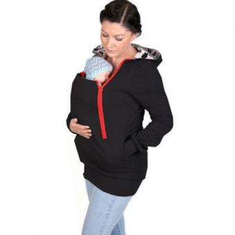 Baby Carrier Jacket Kangaroo Winter Maternity Outerwear Coat for Pregnant Women Thickened Pregnancy Wool Baby Wearing Coat (Black) - intl  