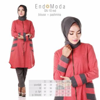 Baju Original Endo Moda Blouse Atasan SN-10 Kaos Wanita Baju Muslim Tunik Kemeja Kaos Red  