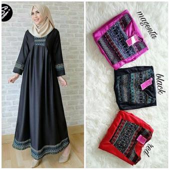Baju Original Zira Maxi Gamis Dress Gaun Pesta Panjang Baju Hijab Terusan Pengajian Wanita Muslimah Warna Red  