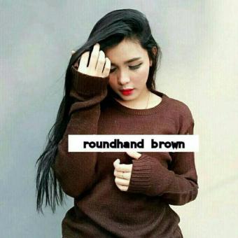 Baju Rajut Roundhand Sweater Baju Hangat Rajut Premium Tebal Rajut Brown  