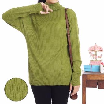 Baju Rajut Roundhand Turtle Neck Secker Sweater Baju Hangat Rajut Premium Tebal Rajut Avocado  