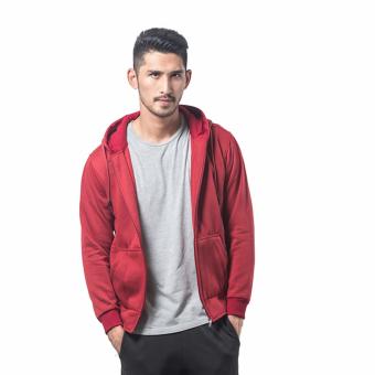 Bajukitaindonesia Jaket Hoodie Zipper Polos MERAHMAROON - M-XL  