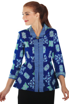 Batik Adikusuma Blus Wanita - Sulur Tameng - Biru  