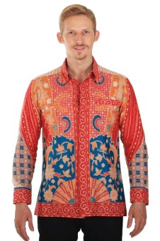 Batik Arjunaweda Kemeja Kerja Batik Pria - Sinaran 6 - Tosca  