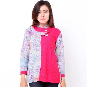 Batik Distro BA7964 Blus Wanita Embos Shanghai - Pink  