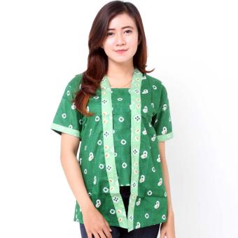 Batik Distro BA7981 Blus Wanita Kutu Baru - Hijau  