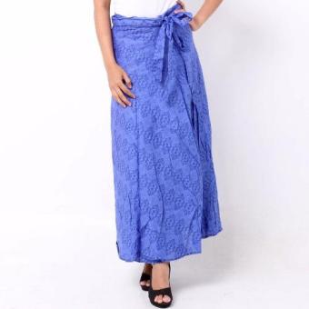 Batik Distro R1160 Rok Wanita Lilit Panjang - Biru  