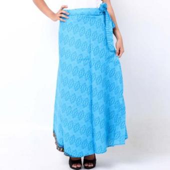 Batik Distro R1162 Rok Wanita Lilit Panjang - Biru  