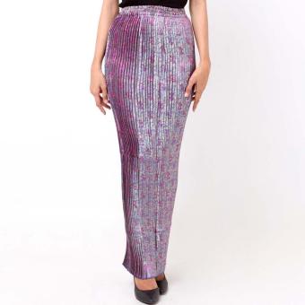 Batik Distro R1211 Rok Wanita Lipit Songket Panjang - Ungu  