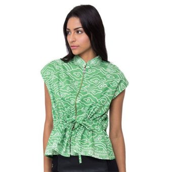 Batik Etniq Craft Sleeveless Blouse-Hijau  